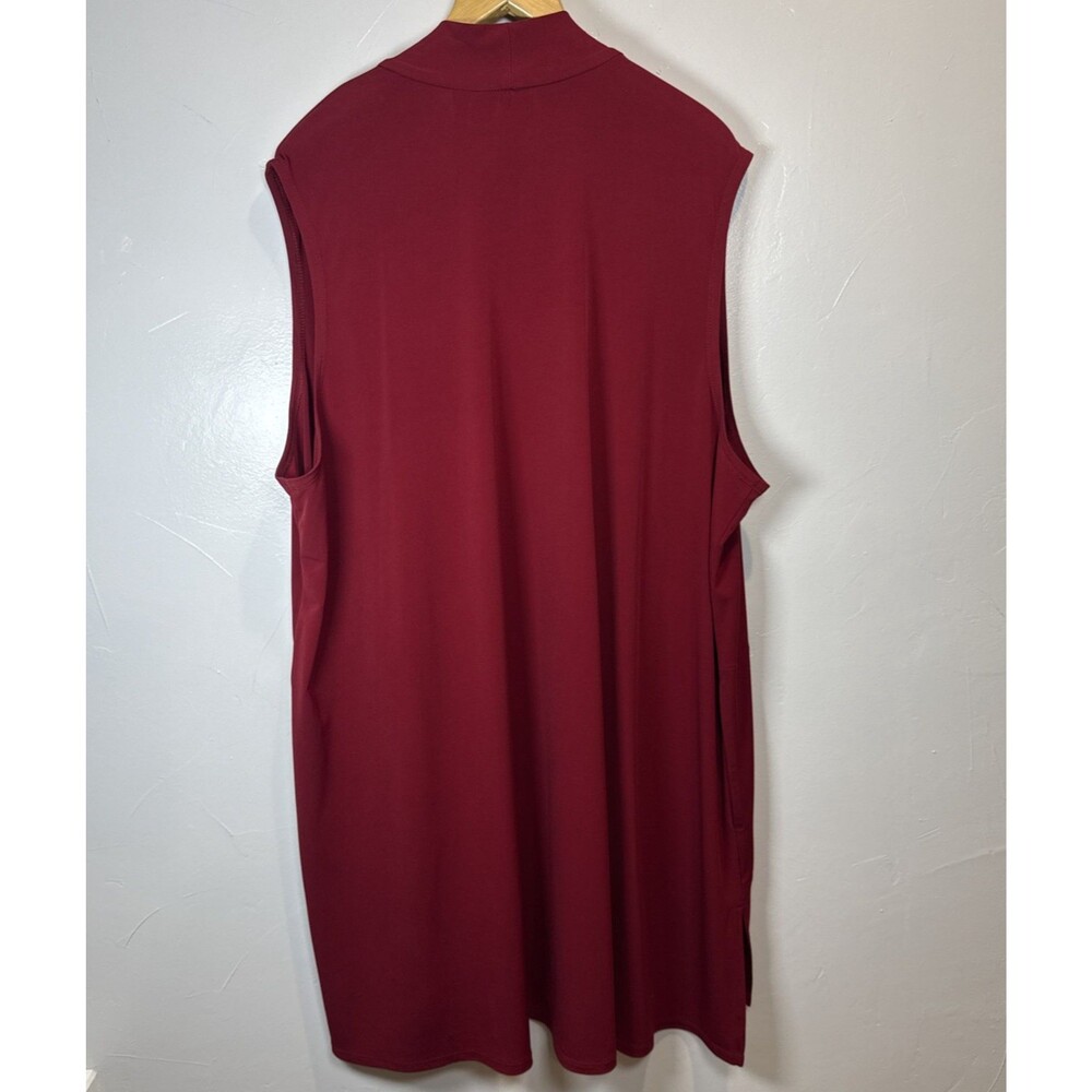 Susan Graver Everyday Long Line Vest Size 2X Burgundy - Picture 10 of 11